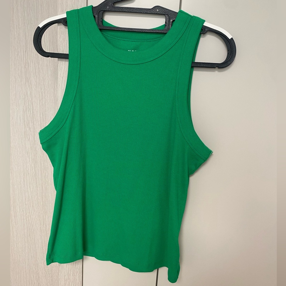 Old Navy Neon Green High Neck Tank Top
